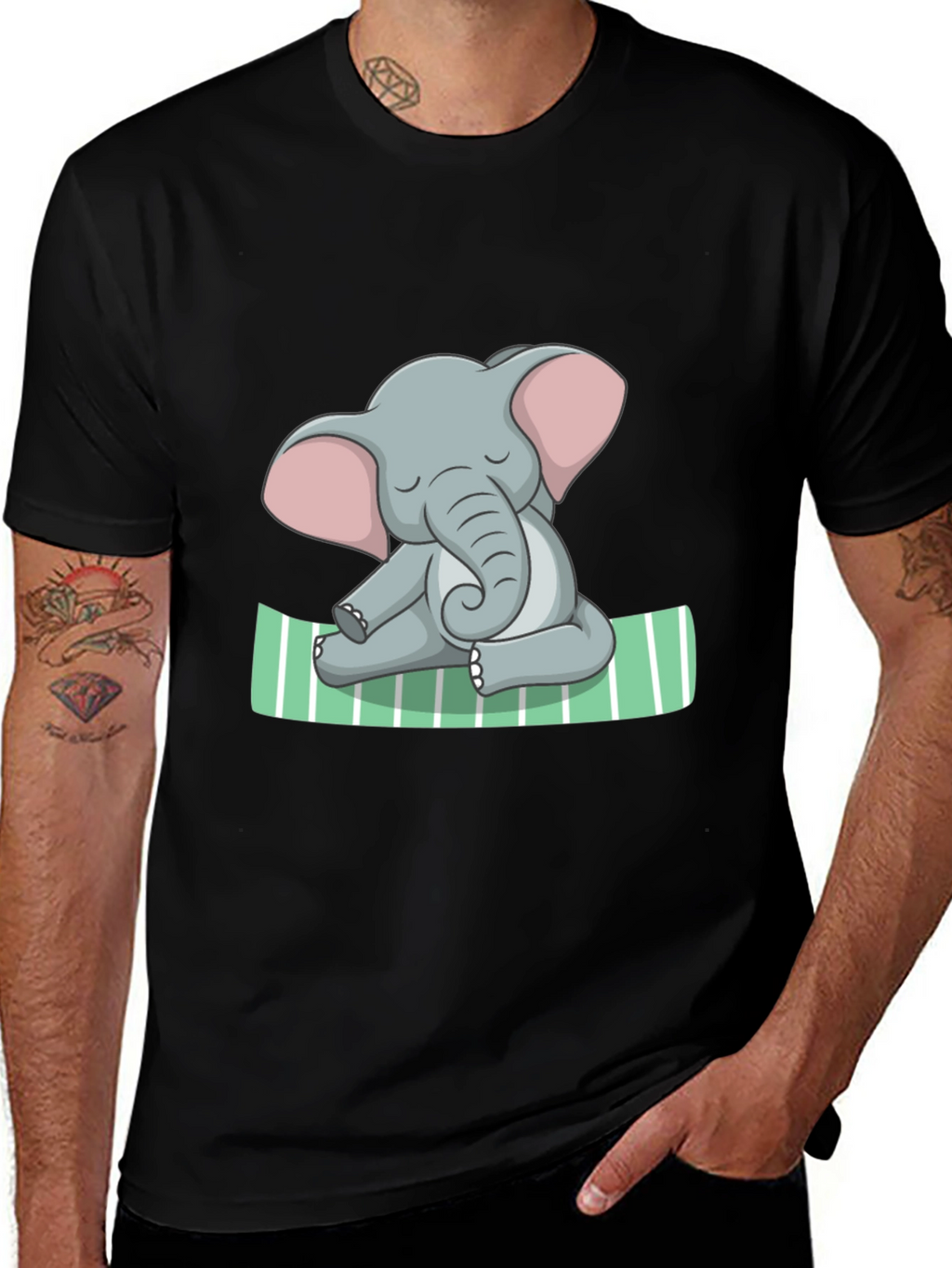 Elephant Yoga Graphic Tee - Soft Cotton Comfort