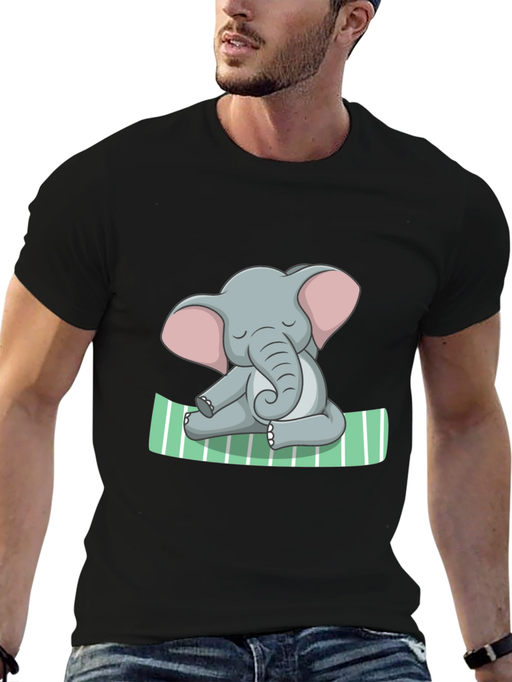 Elephant Yoga Graphic Tee - Soft Cotton Comfort