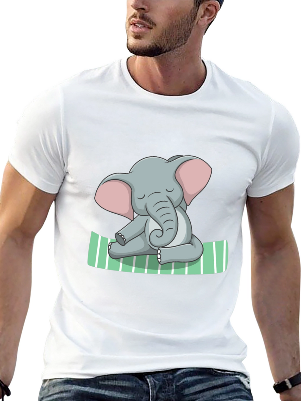Elephant Yoga Graphic Tee - Soft Cotton Comfort