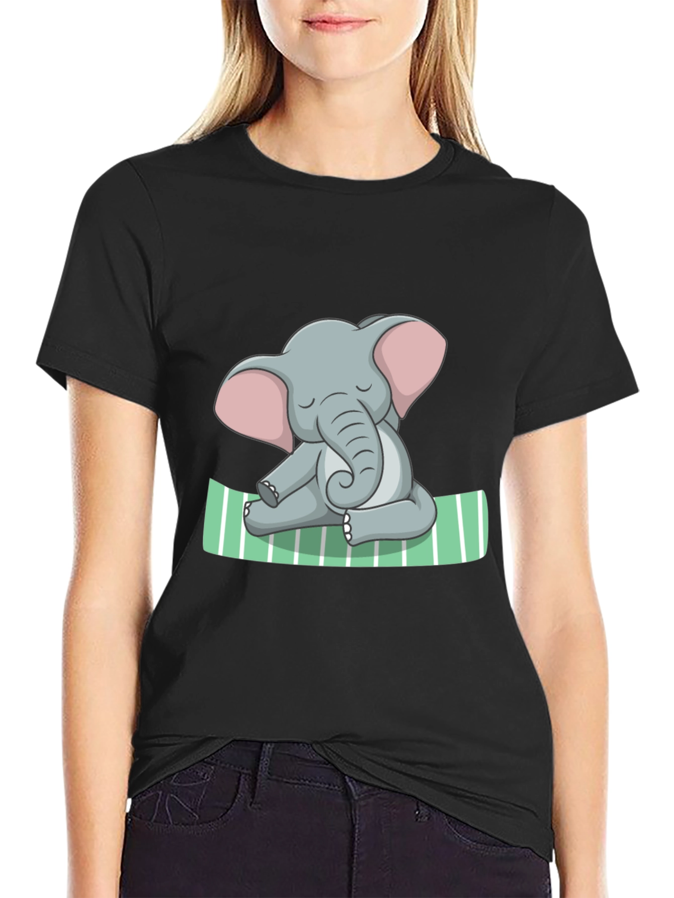 Elephant Yoga Graphic Tee - Soft Cotton Comfort