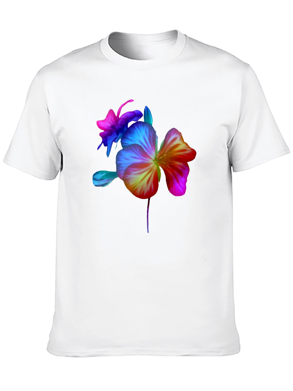 Floral Spectrum Graphic Tee - Bold Flower Design