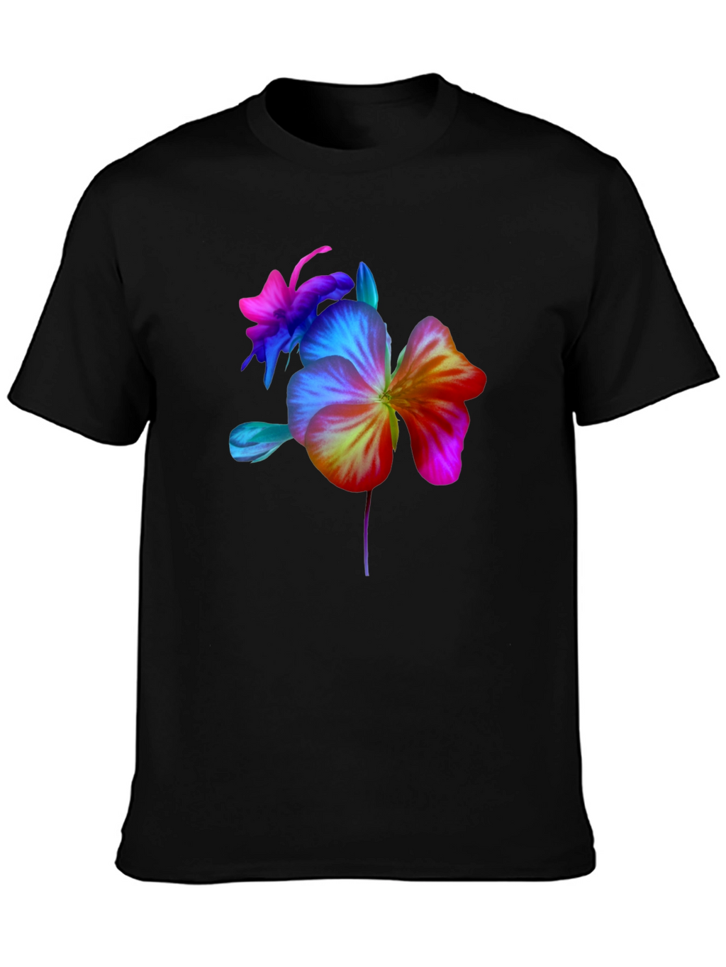 Floral Spectrum Graphic Tee - Bold Flower Design