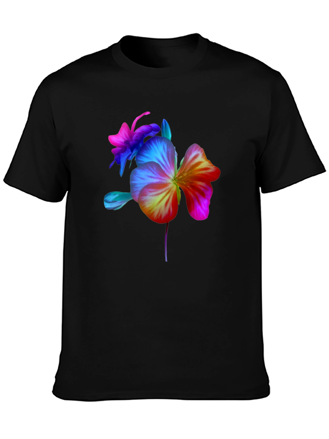 Floral Spectrum Graphic Tee - Bold Flower Design