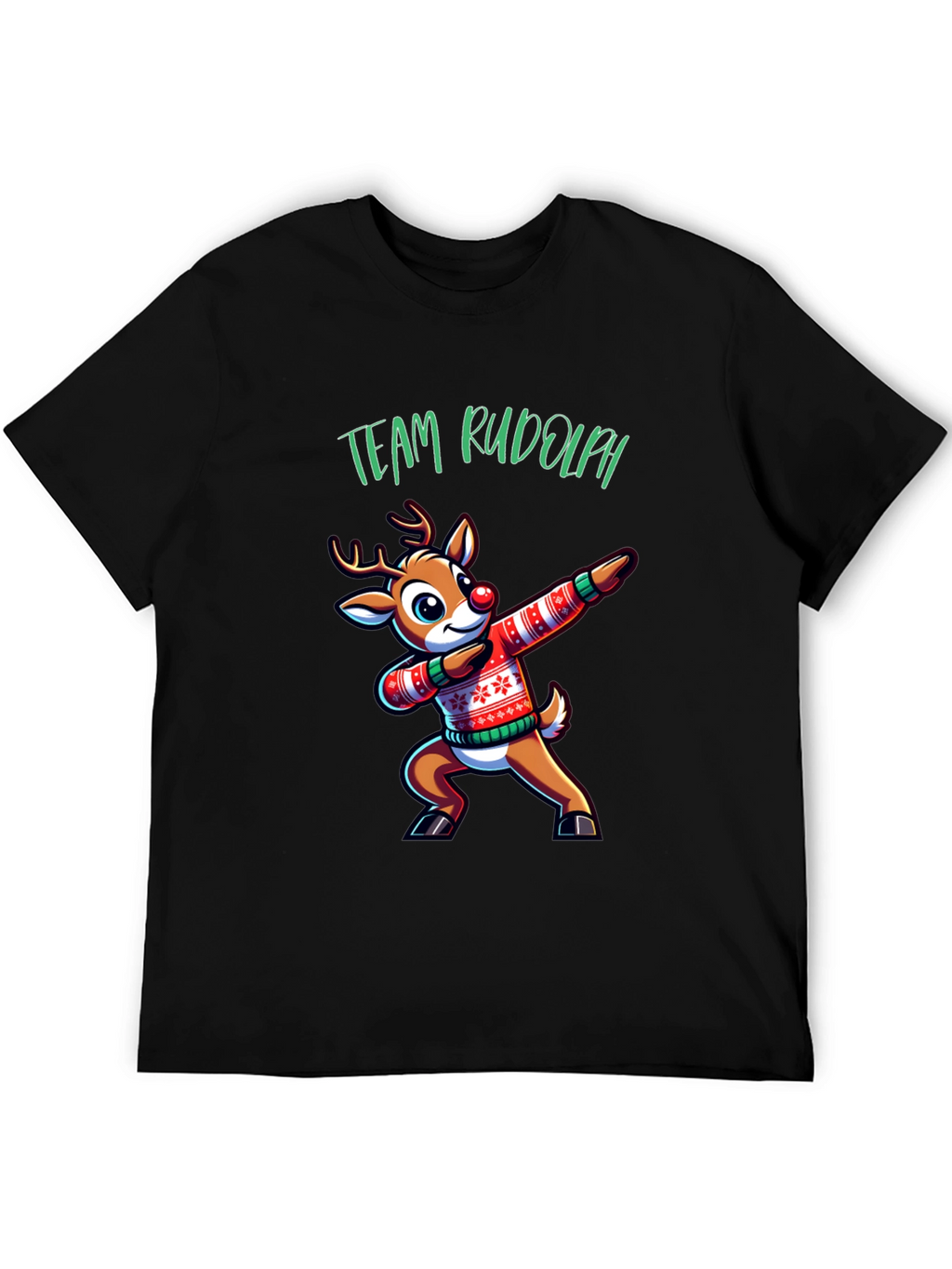 Team Rudolph Dabbing Reindeer Christmas T-Shirt