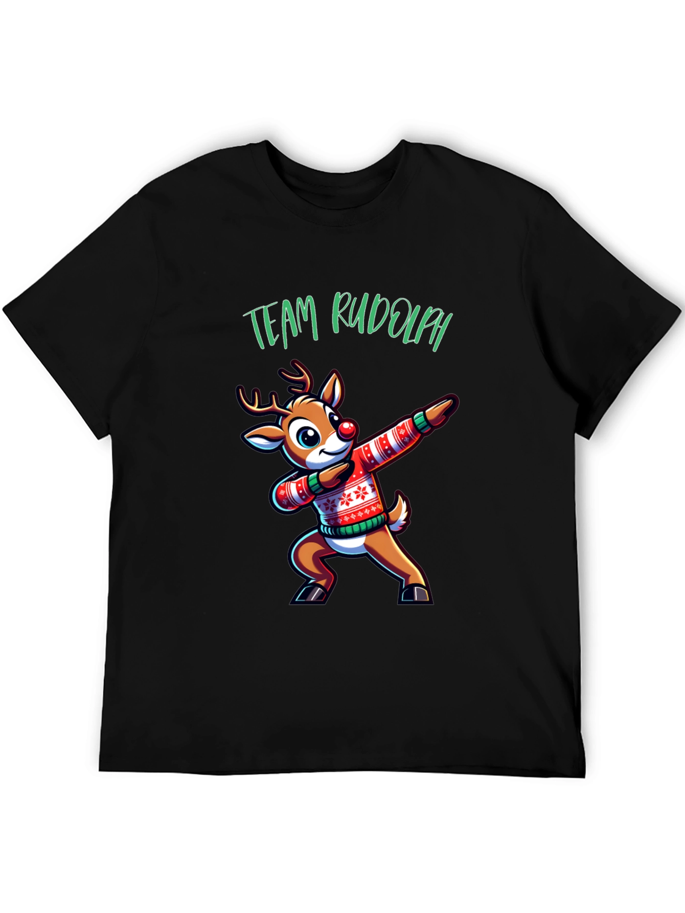 Team Rudolph Dabbing Reindeer Christmas T-Shirt