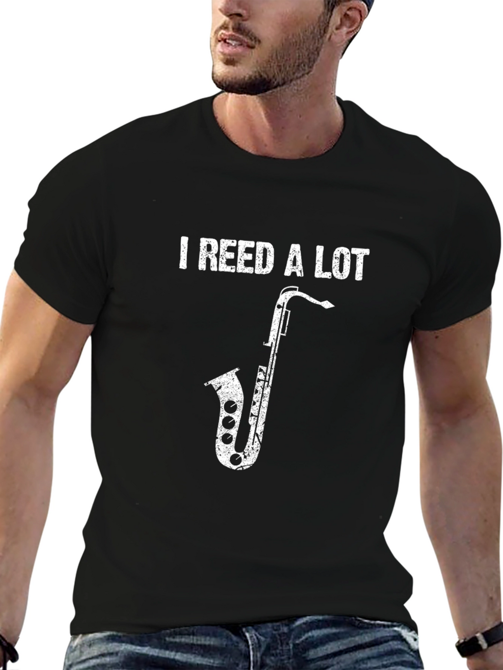 I Reed A Lot Saxophone T-Shirt Funny Musician Tee
