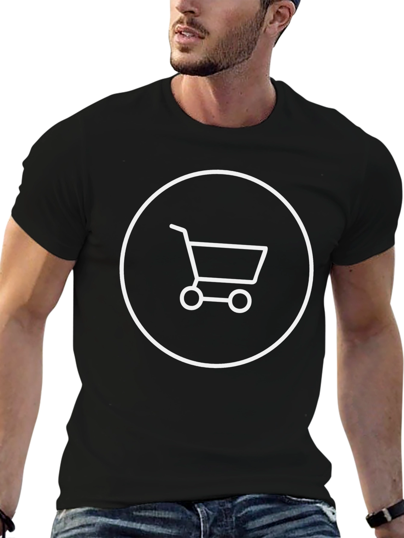 Minimalist Shopping Cart Graphic Tee