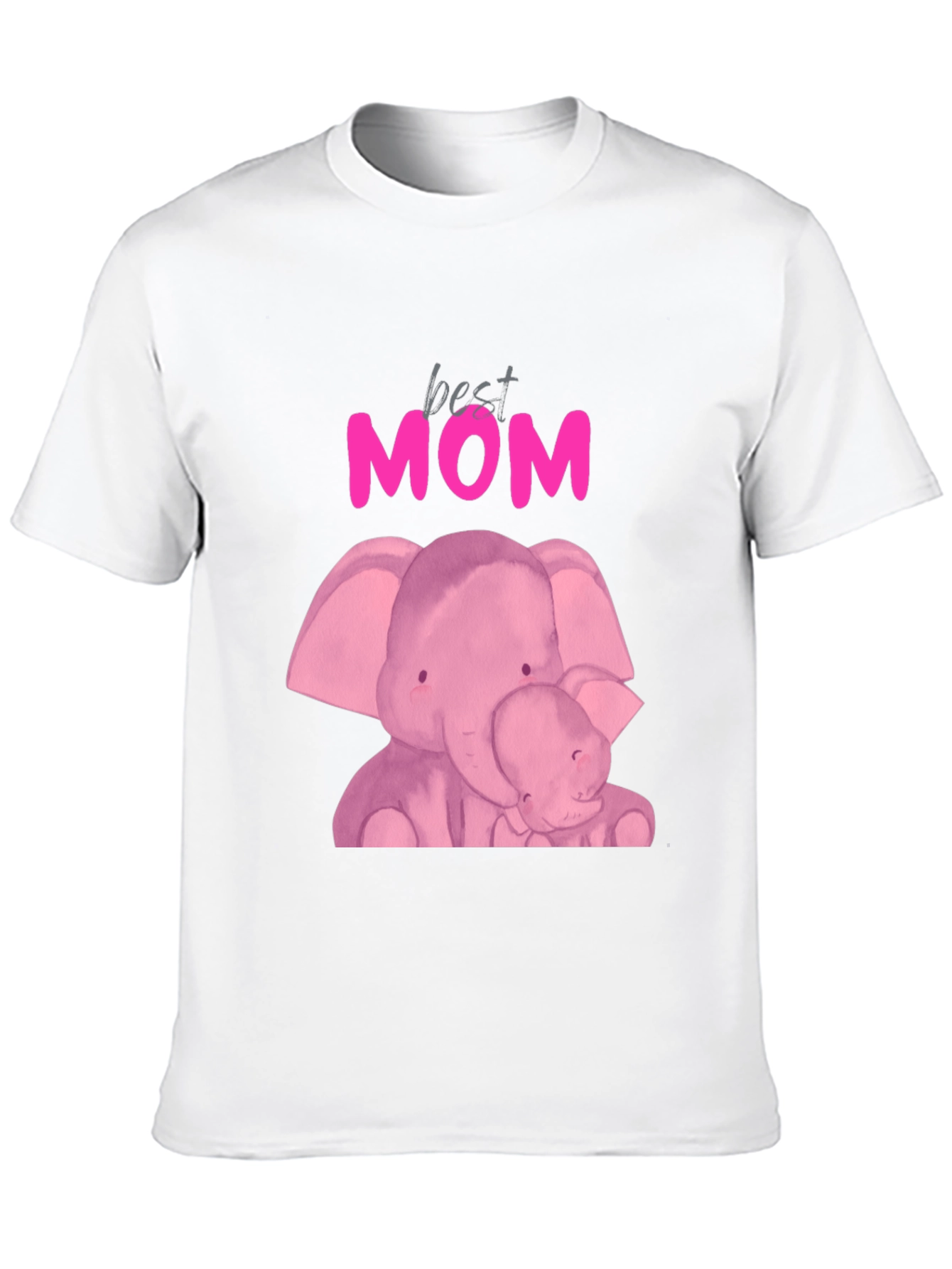Best Mom Elephant Graphic Tee - Black