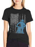 Off-Road Rider Graphic Tee - Distressed American Flag