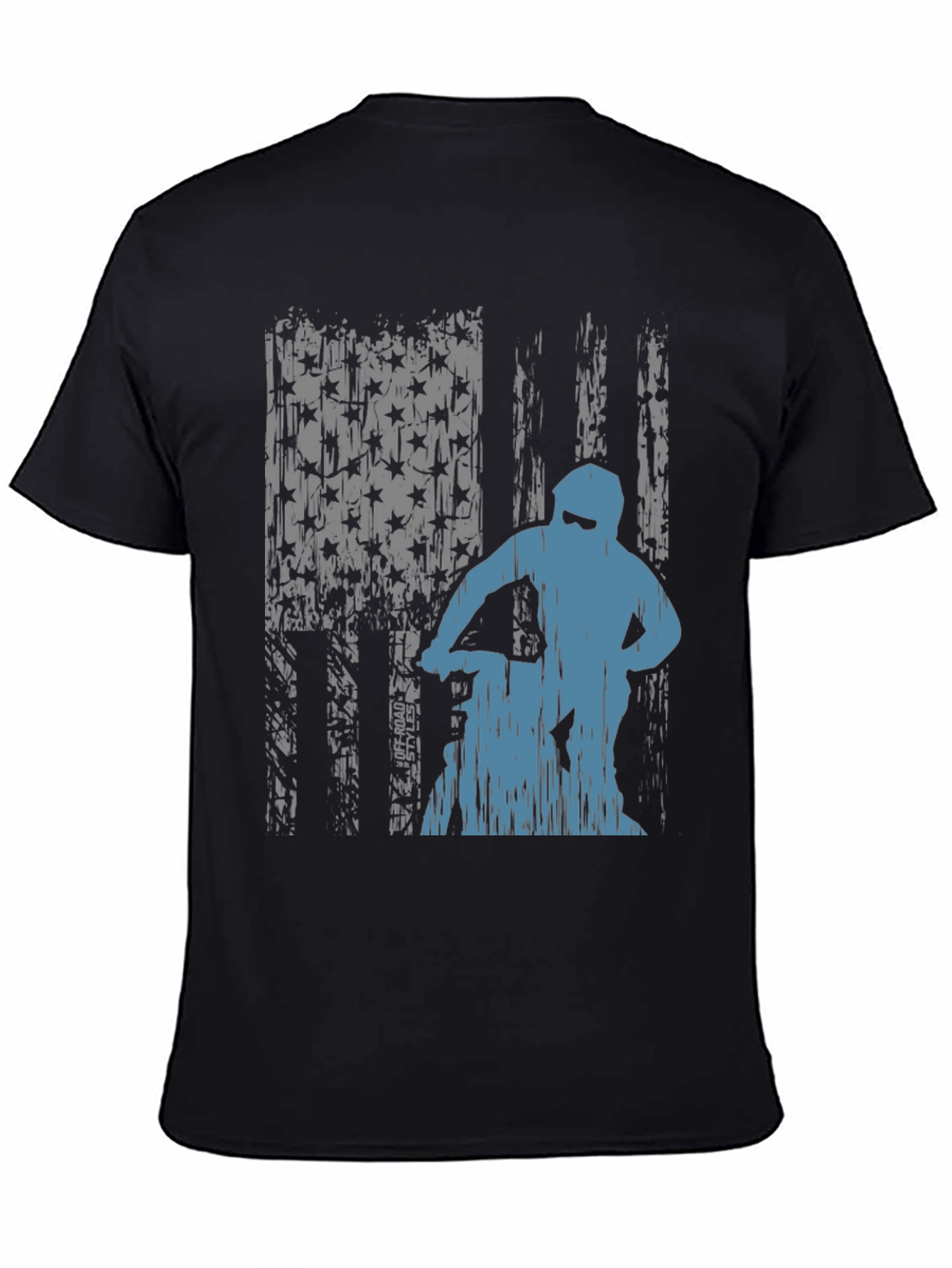 Off-Road Rider Graphic Tee - Distressed American Flag