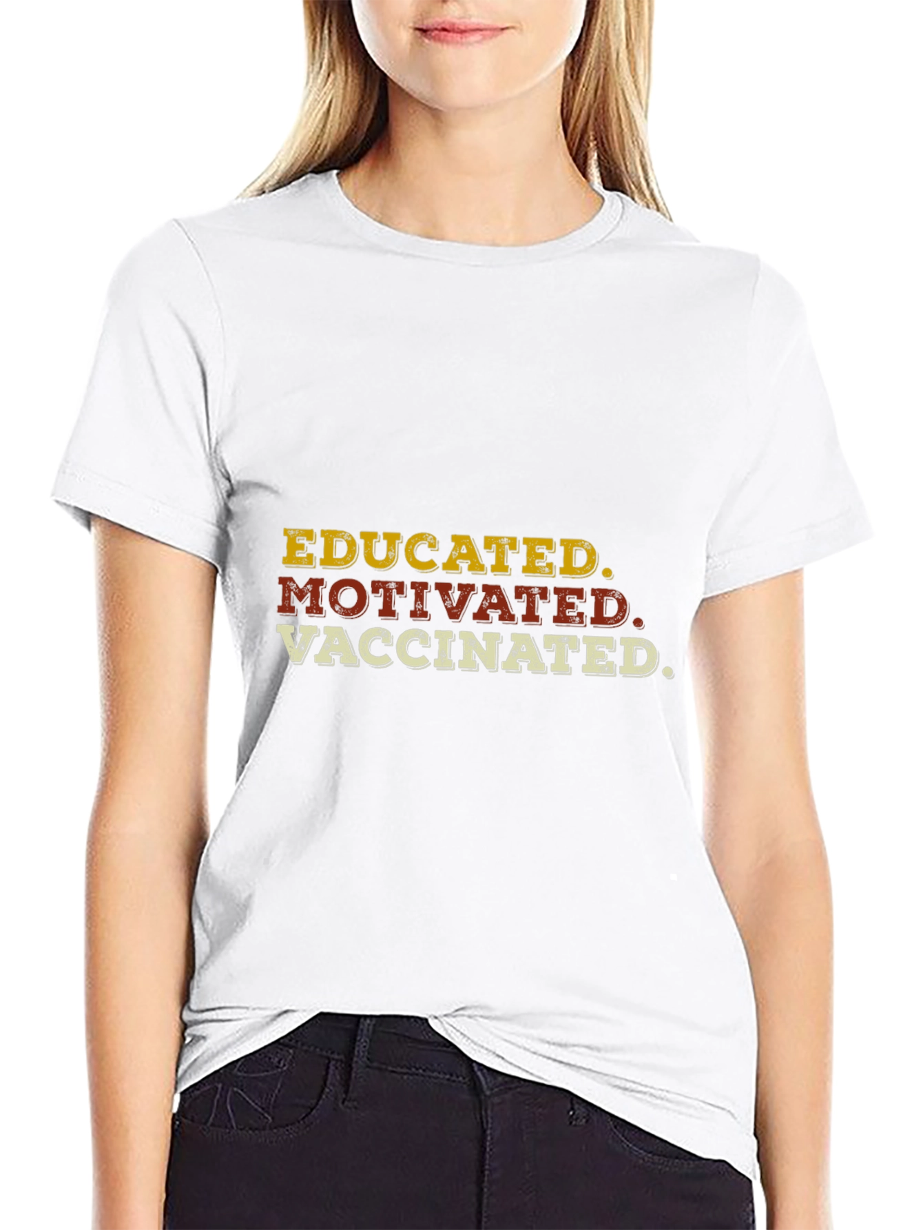 Educated Motivated Vaccinated Graphic T-Shirt