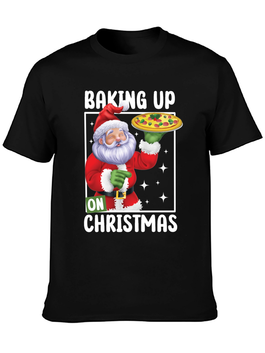 Baking Up On Christmas Santa Pizza T-Shirt