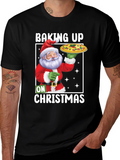Baking Up On Christmas Santa Pizza T-Shirt