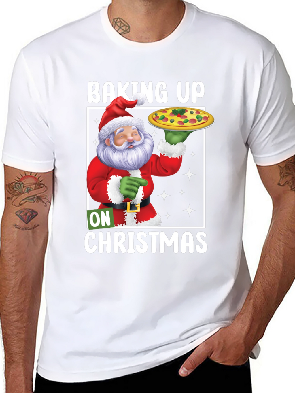 Baking Up On Christmas Santa Pizza T-Shirt