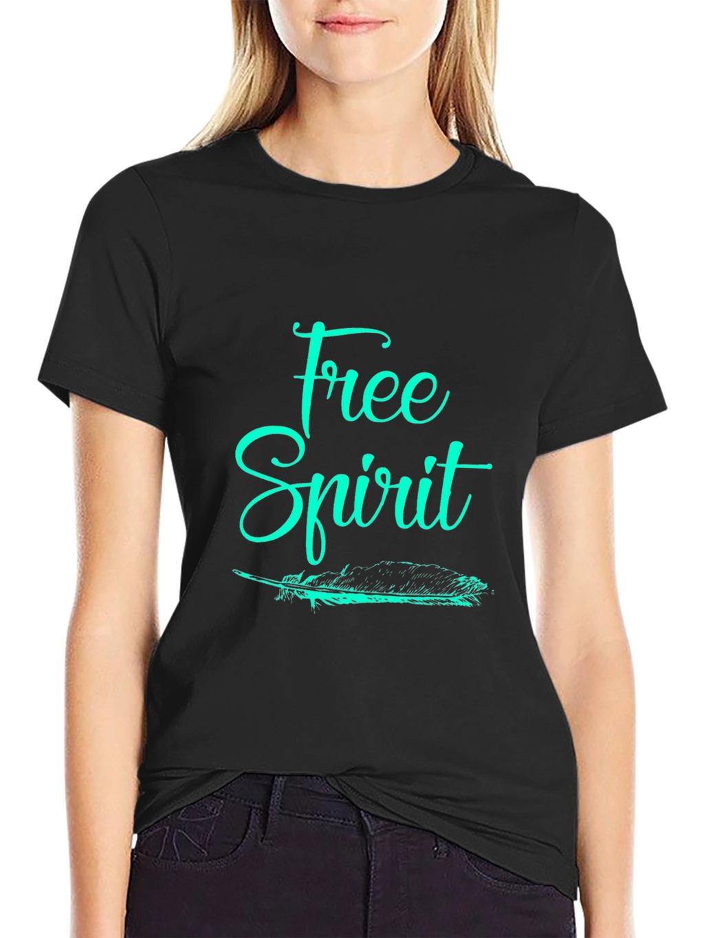 Free Spirit Graphic Tee - Black Cotton T-Shirt