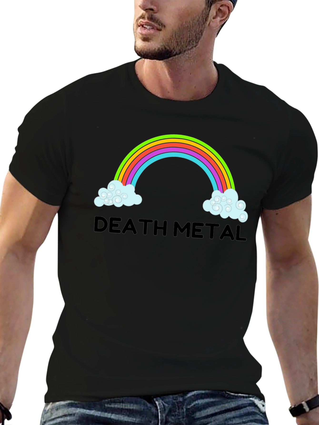 Death Metal Rainbow T-Shirt - Mens Black Tee