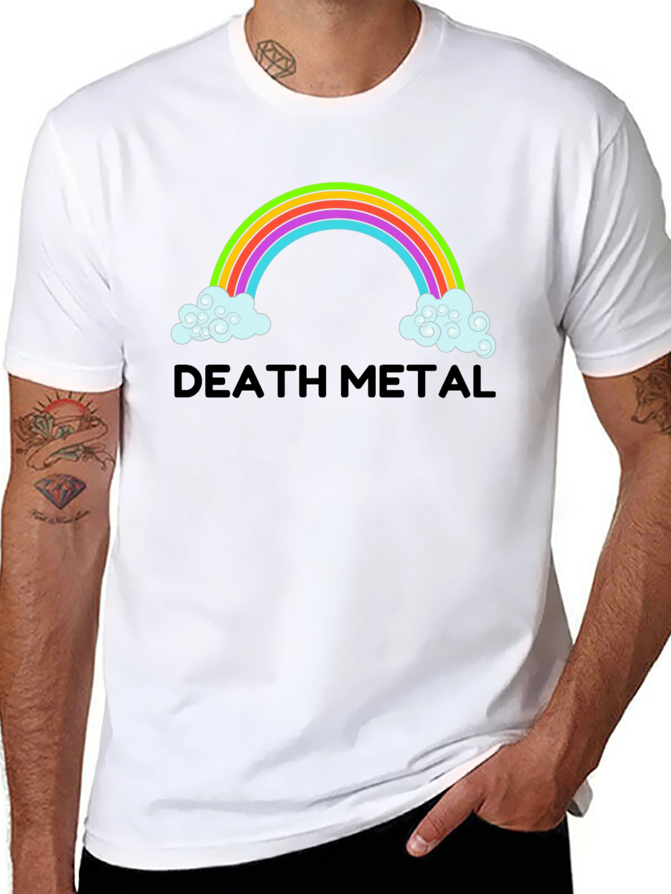 Death Metal Rainbow T-Shirt - Mens Black Tee
