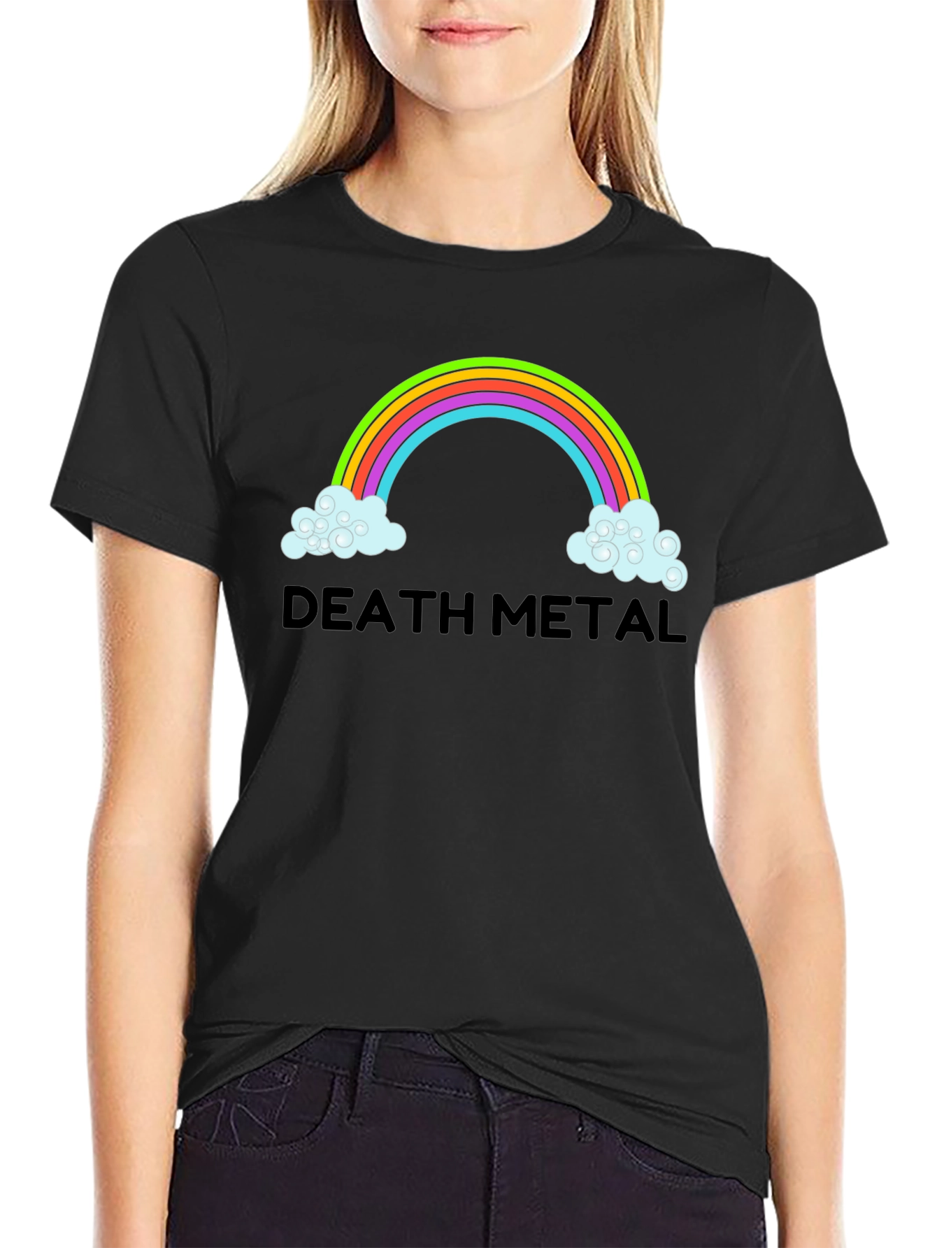 Death Metal Rainbow T-Shirt - Mens Black Tee