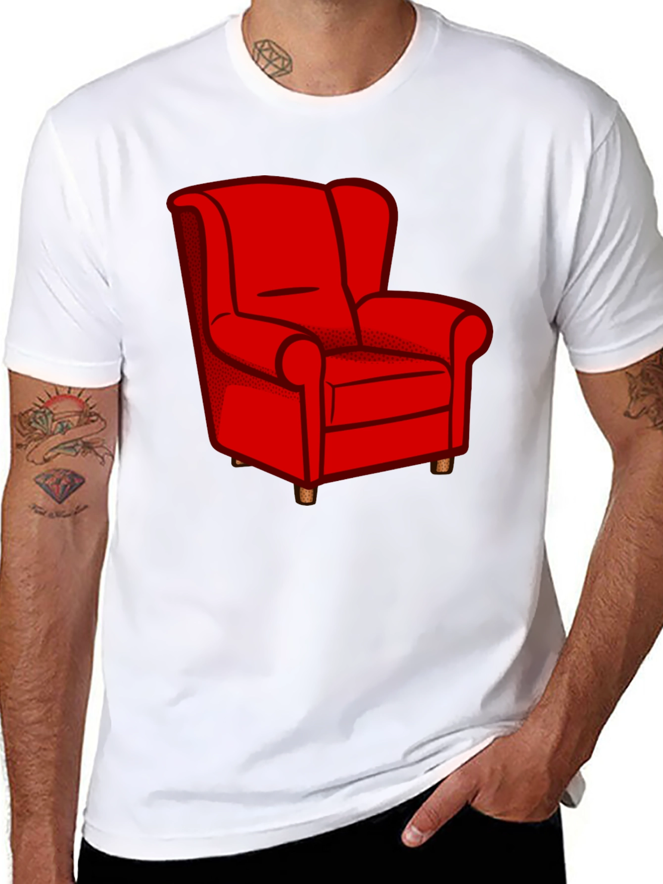 Red Chair Graphic Tee - Stylish Comfort