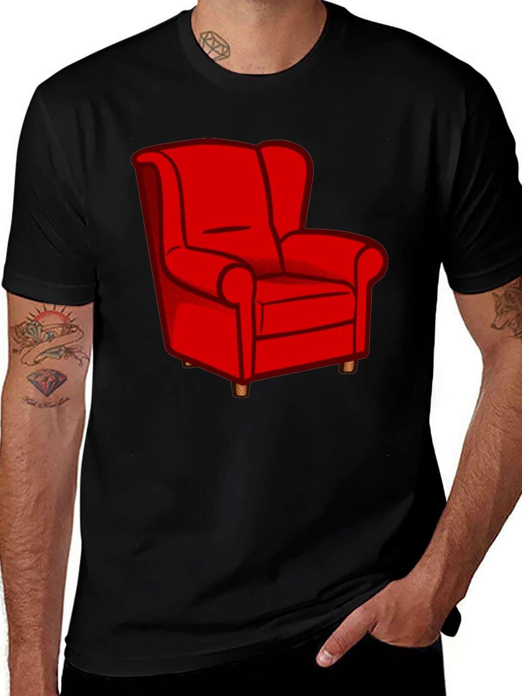 Red Chair Graphic Tee - Stylish Comfort