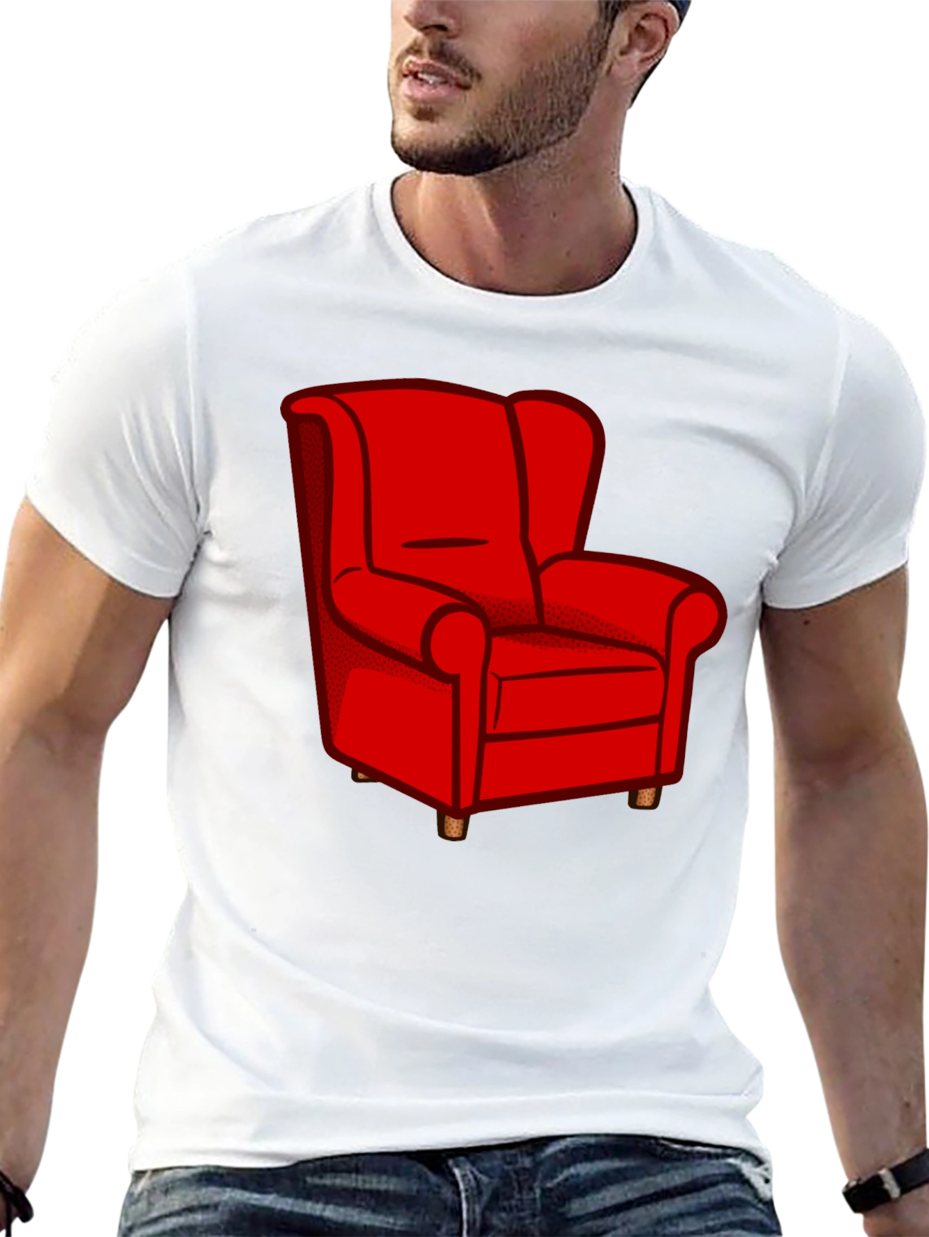 Red Chair Graphic Tee - Stylish Comfort