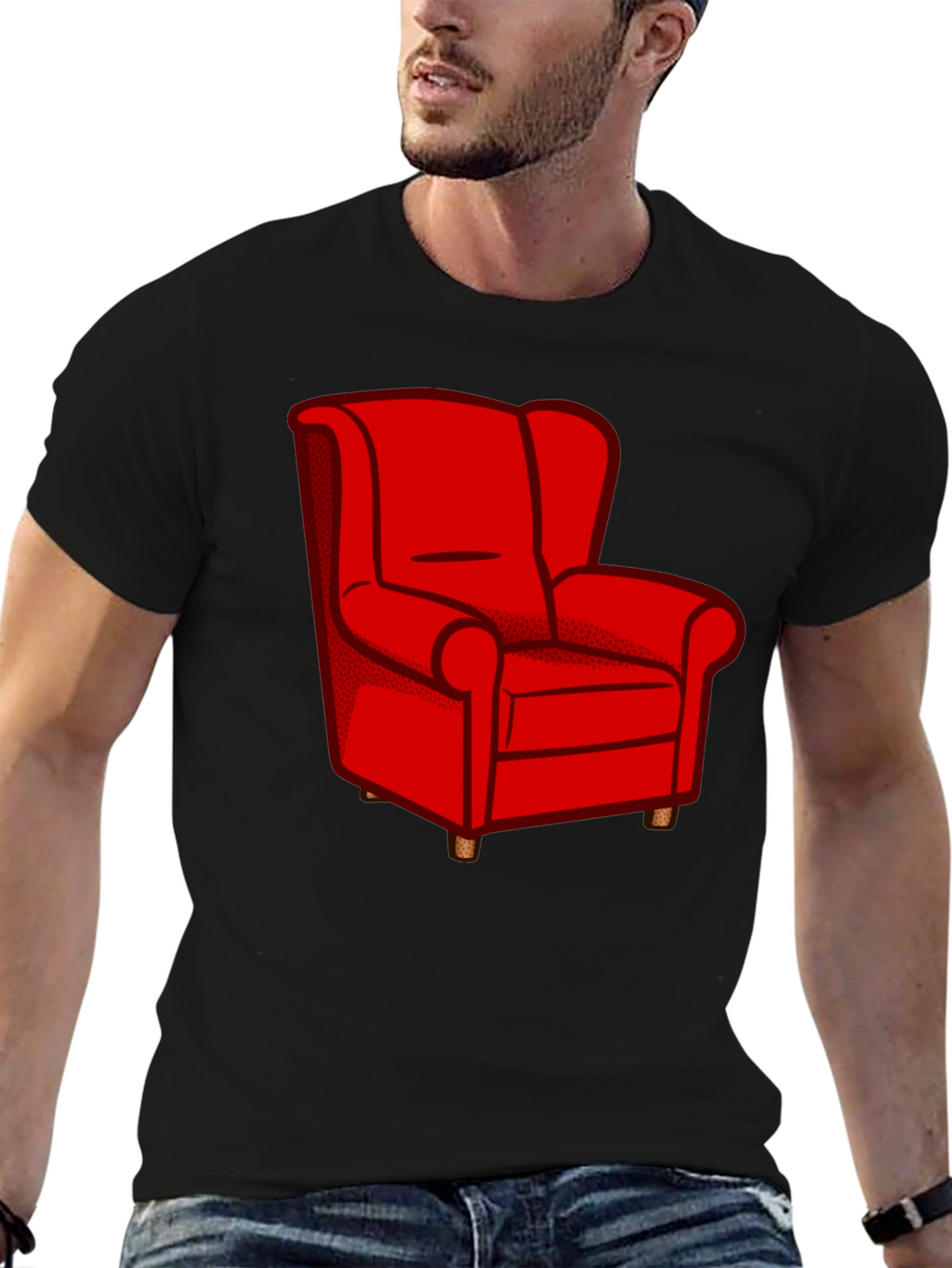 Red Chair Graphic Tee - Stylish Comfort