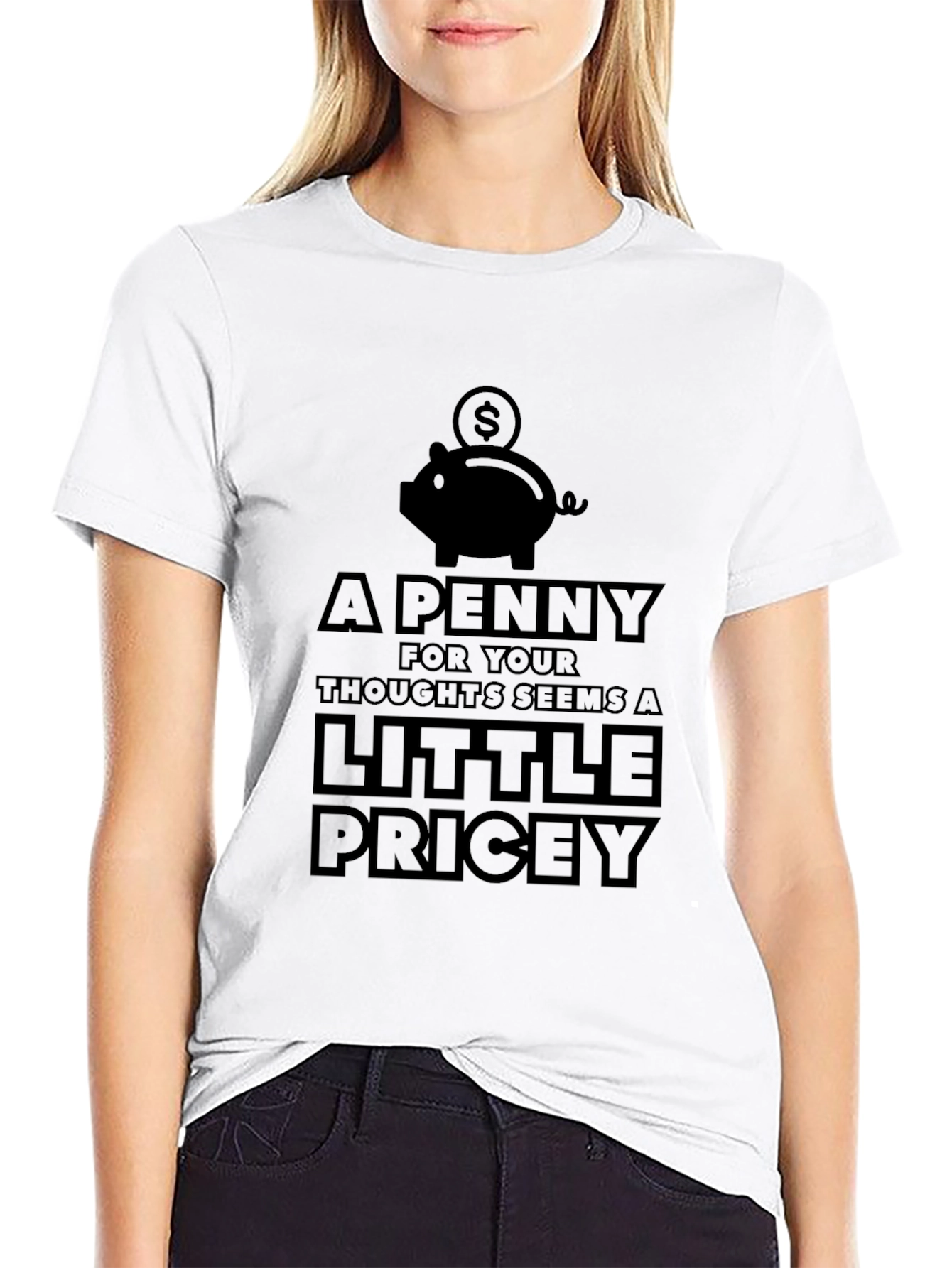 A Penny For Your Thoughts T-Shirt - Mens Black Tee