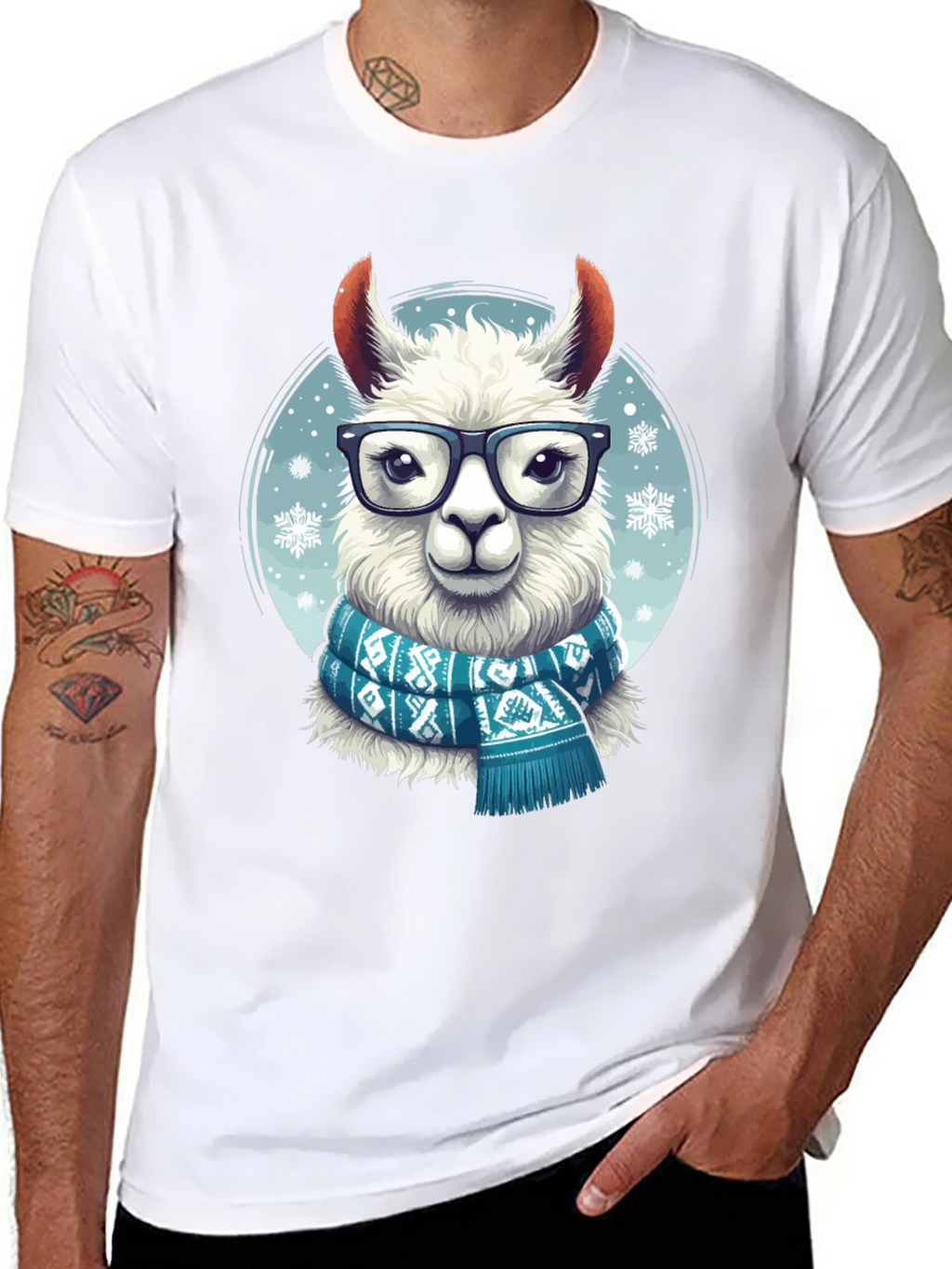 Llama in Scarf Graphic Tee