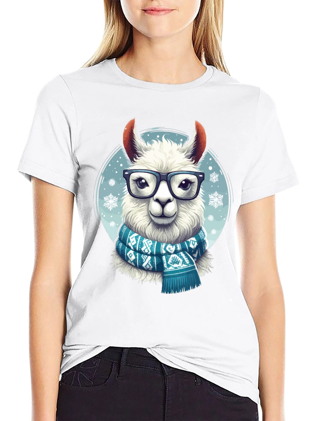 Llama in Scarf Graphic Tee