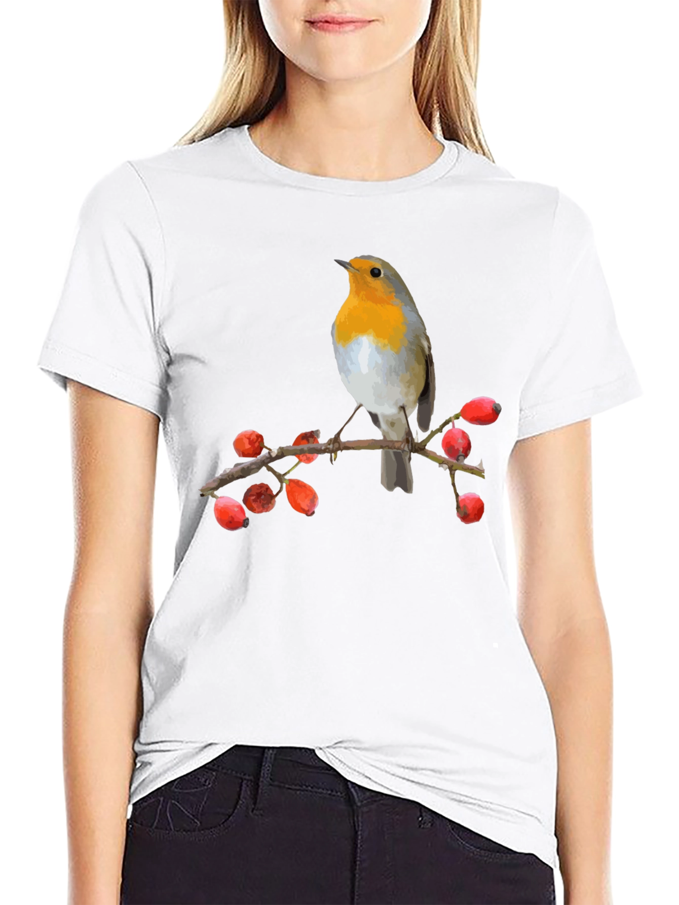 Robin on Branch Graphic Tee
