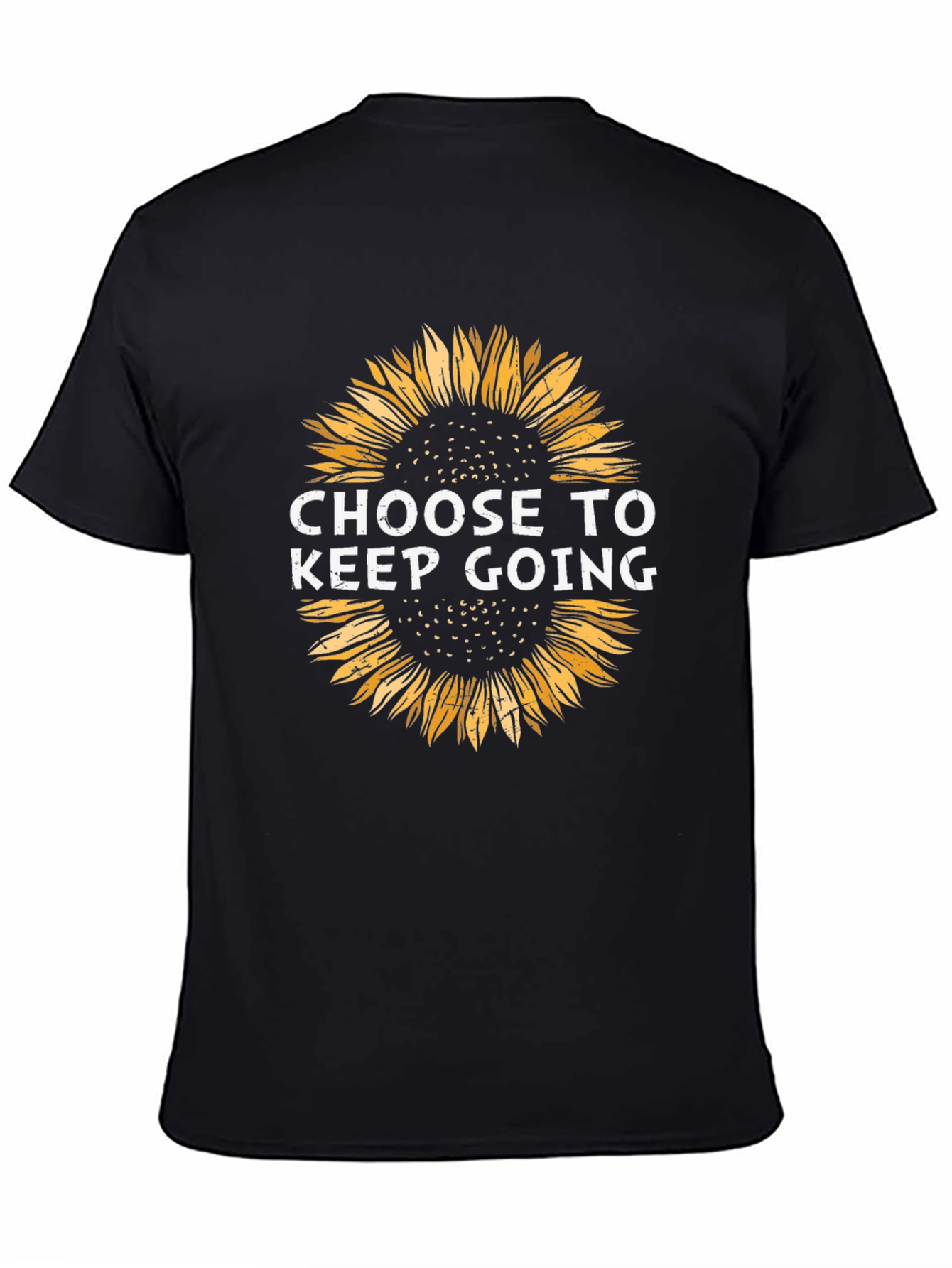Choose to Keep Going Sunflower Black T-Shirt