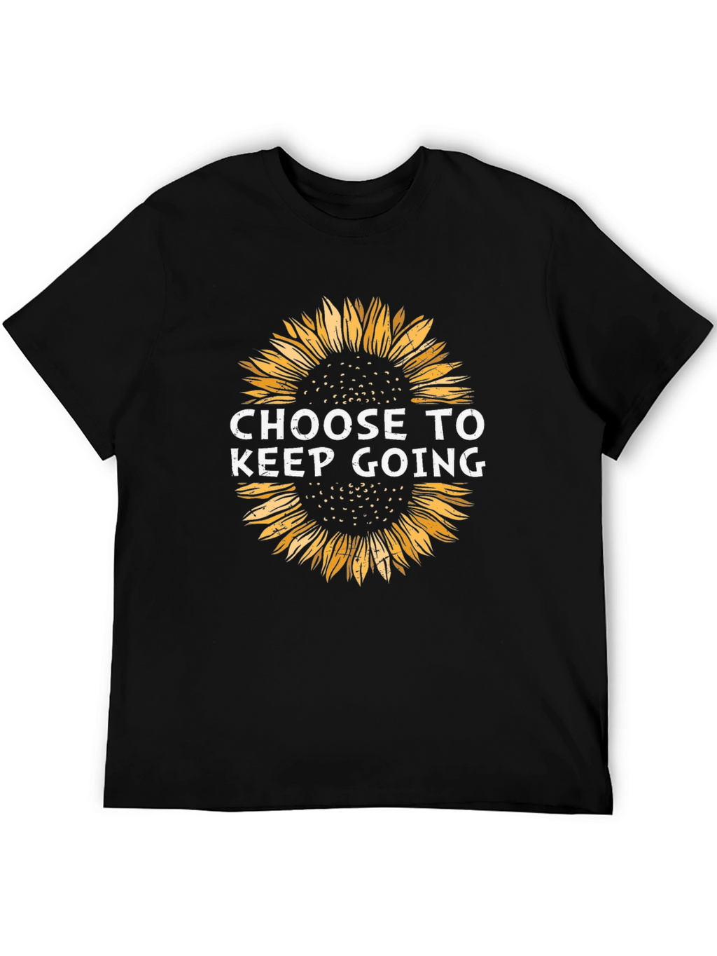 Choose to Keep Going Sunflower Black T-Shirt