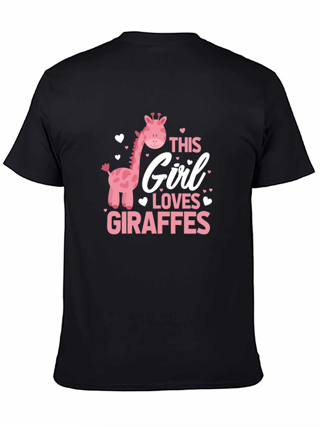 Giraffe Lover Tee - Black Cotton T-Shirt