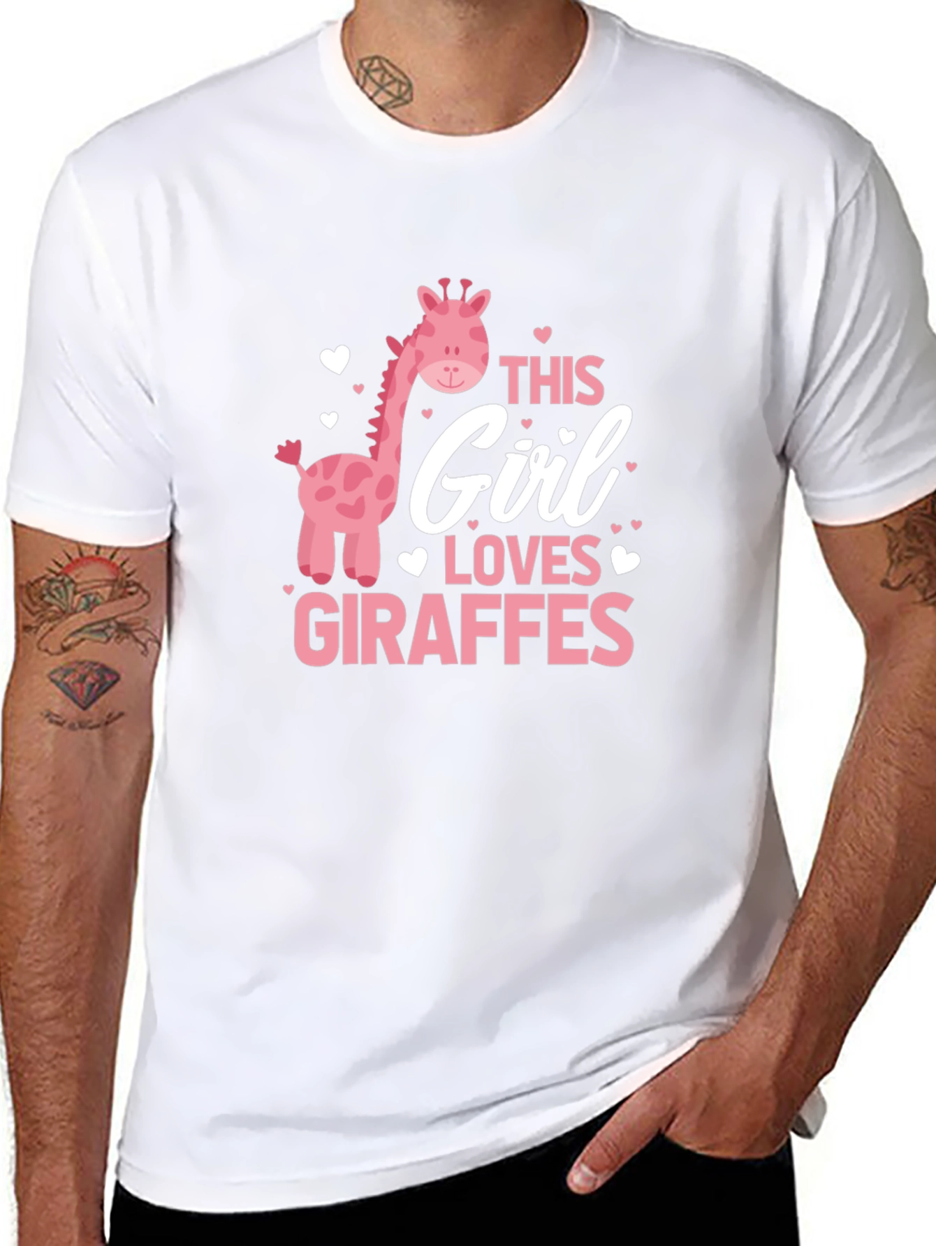 Giraffe Lover Tee - Black Cotton T-Shirt