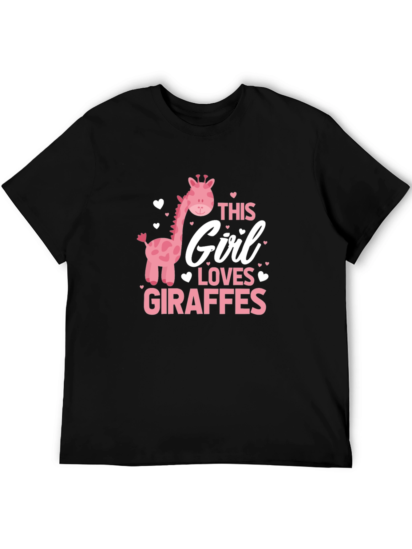 Giraffe Lover Tee - Black Cotton T-Shirt