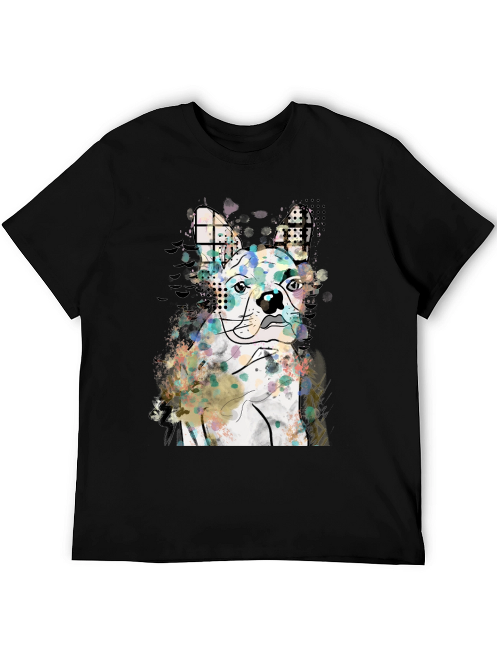 Dog Graphic Mens Black T-Shirt