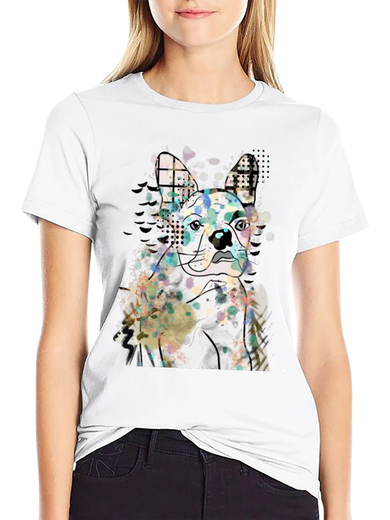 Dog Graphic Mens Black T-Shirt