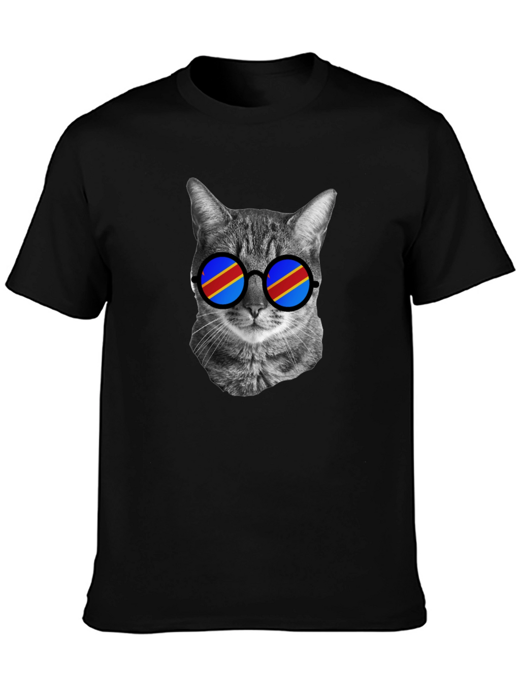 Cool Cat T-Shirt with Flag Sunglasses
