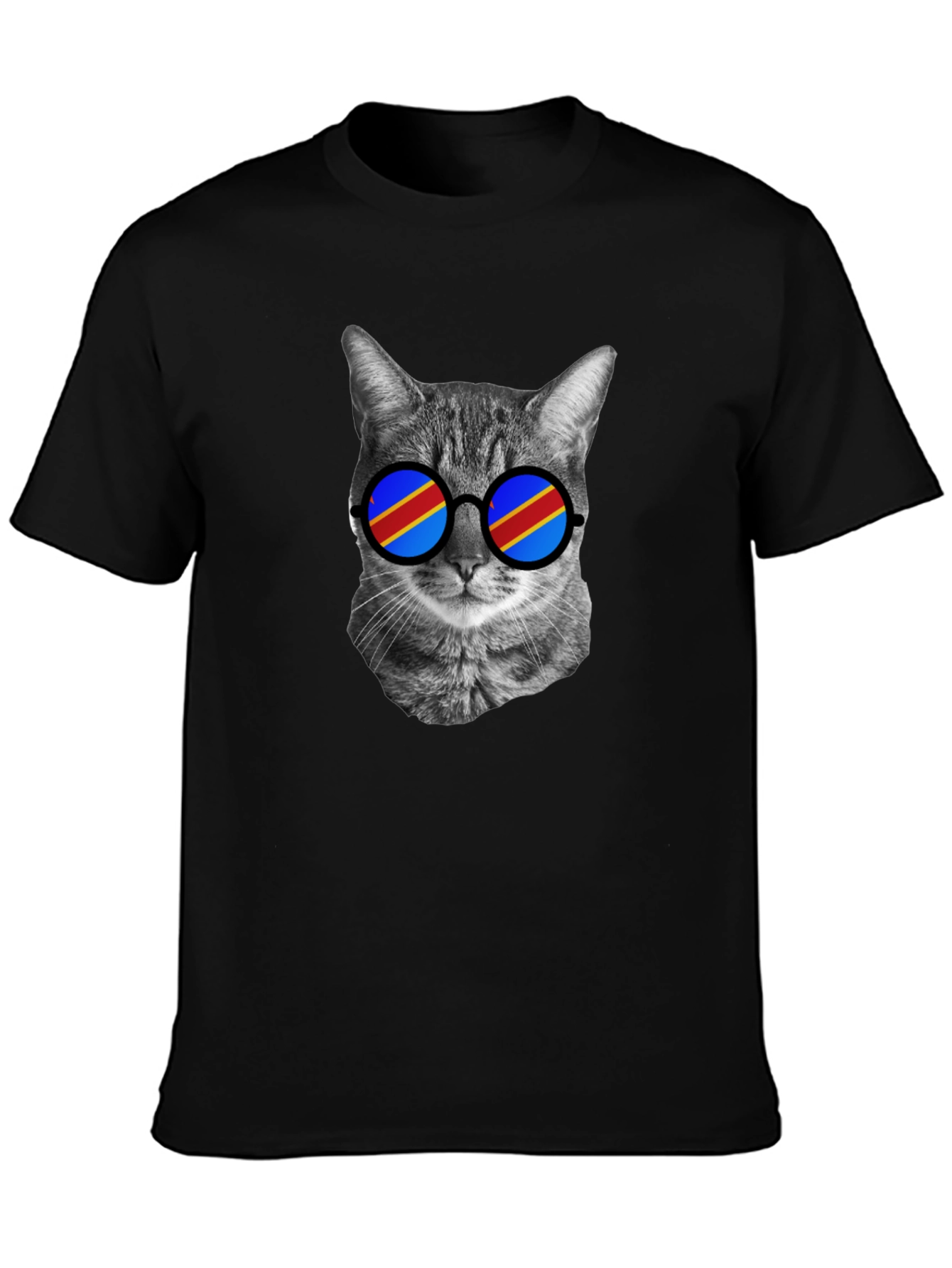 Cool Cat T-Shirt with Flag Sunglasses