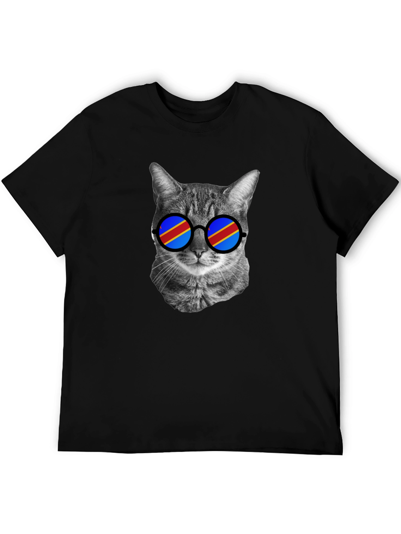 Cool Cat T-Shirt with Flag Sunglasses