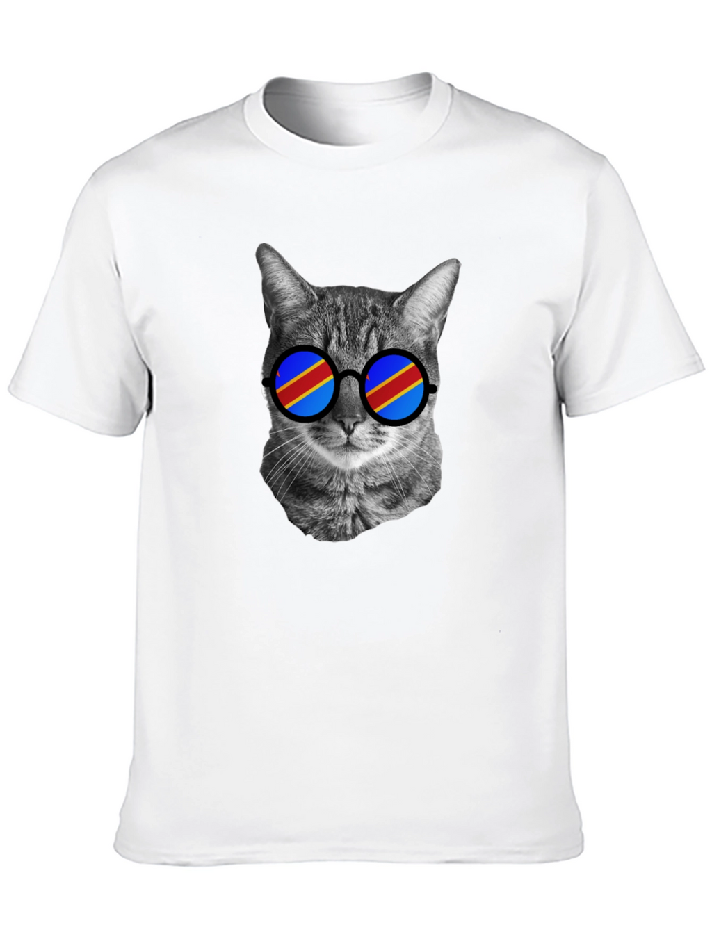 Cool Cat T-Shirt with Flag Sunglasses