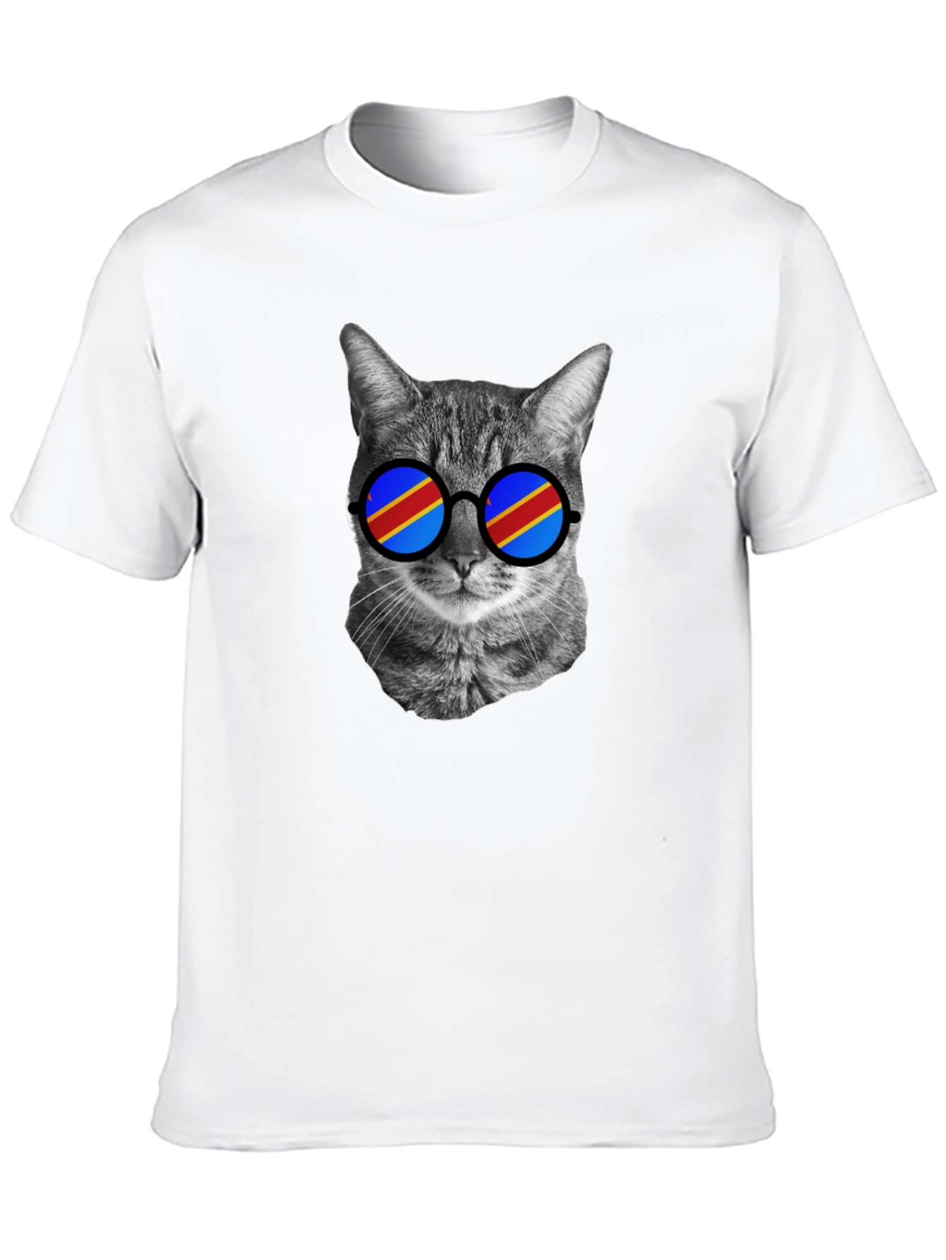 Cool Cat T-Shirt with Flag Sunglasses