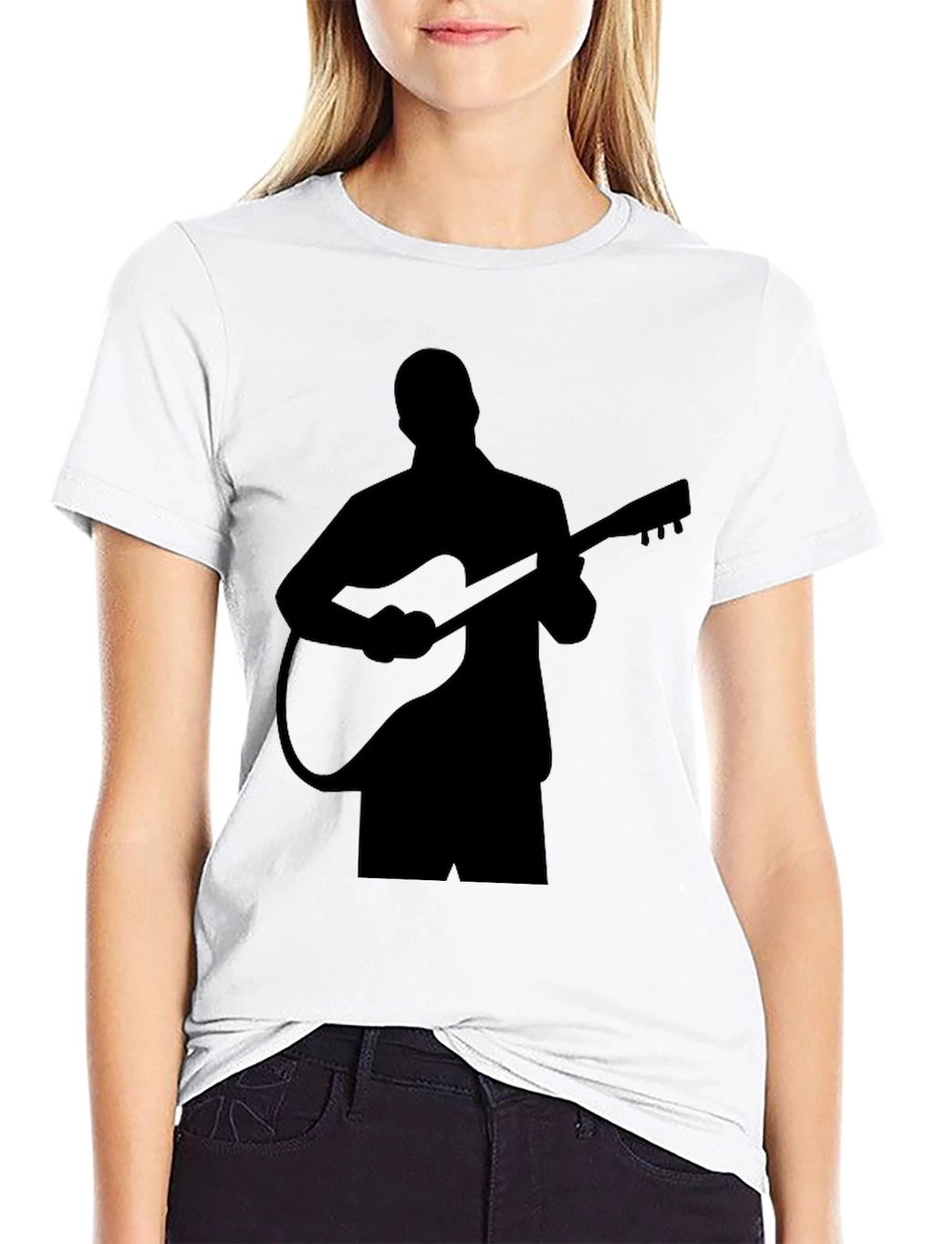 Guitar Player Silhouette Black T-Shirt