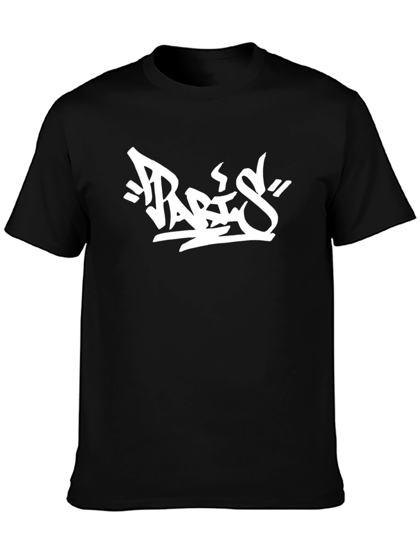 Urban Style Black Tee - Paris Graffiti Design