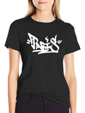 Urban Style Black Tee - Paris Graffiti Design
