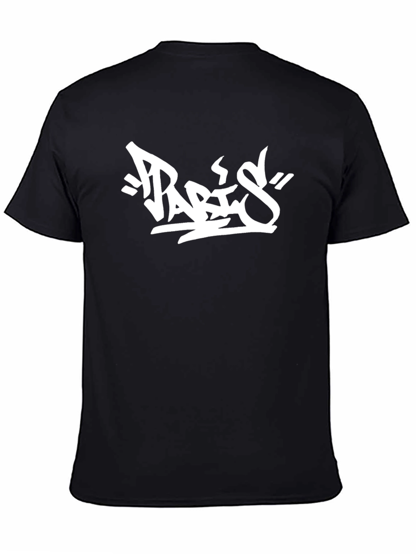 Urban Style Black Tee - Paris Graffiti Design