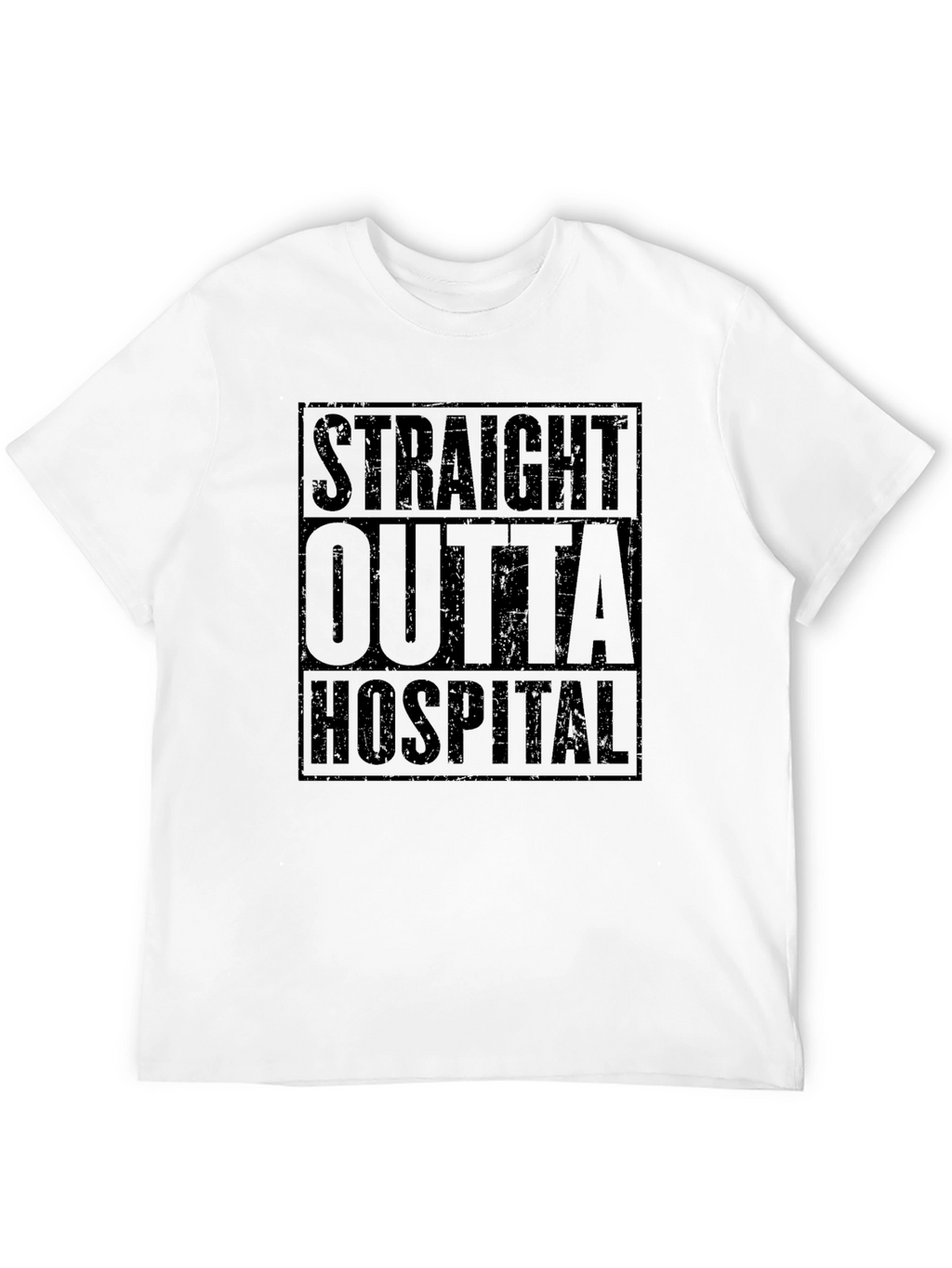 Straight Outta Hospital Tee - Black Graphic T-Shirt