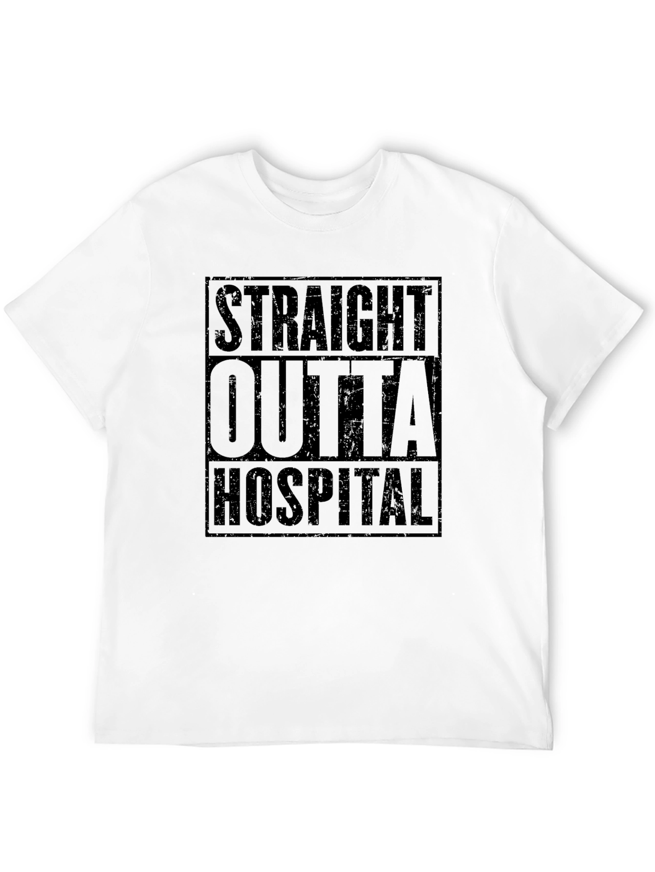 Straight Outta Hospital Tee - Black Graphic T-Shirt