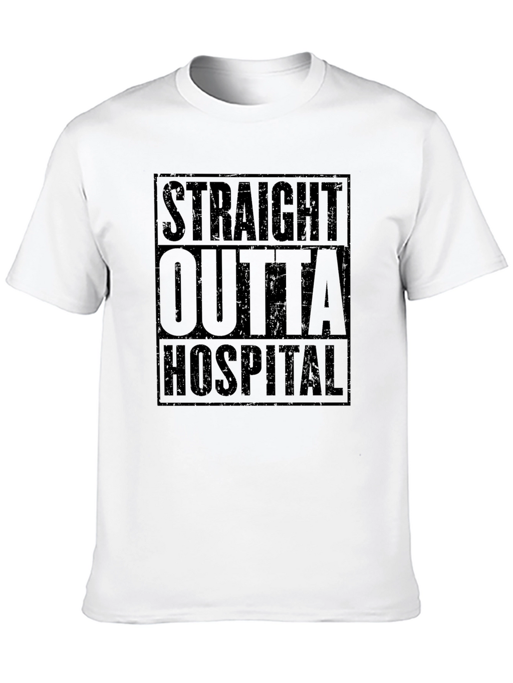 Straight Outta Hospital Tee - Black Graphic T-Shirt