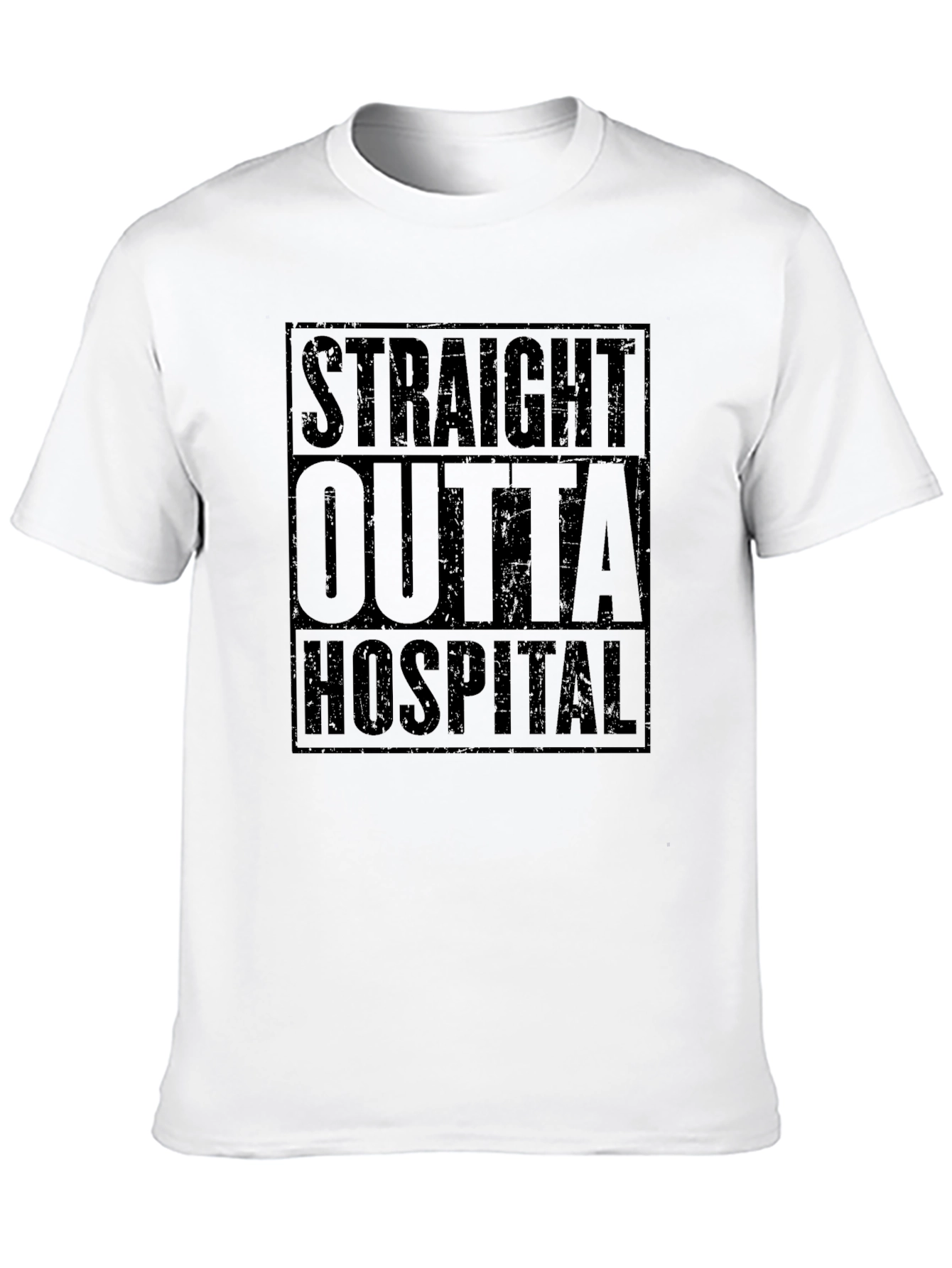 Straight Outta Hospital Tee - Black Graphic T-Shirt